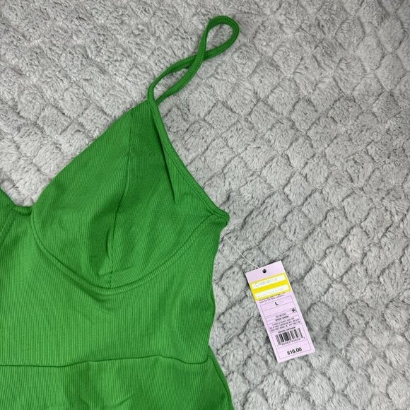 Wild Fable Green Sleeveless A-Line Dress Adjustable Straps V-Neckline Size Large - Picture 3 of 3